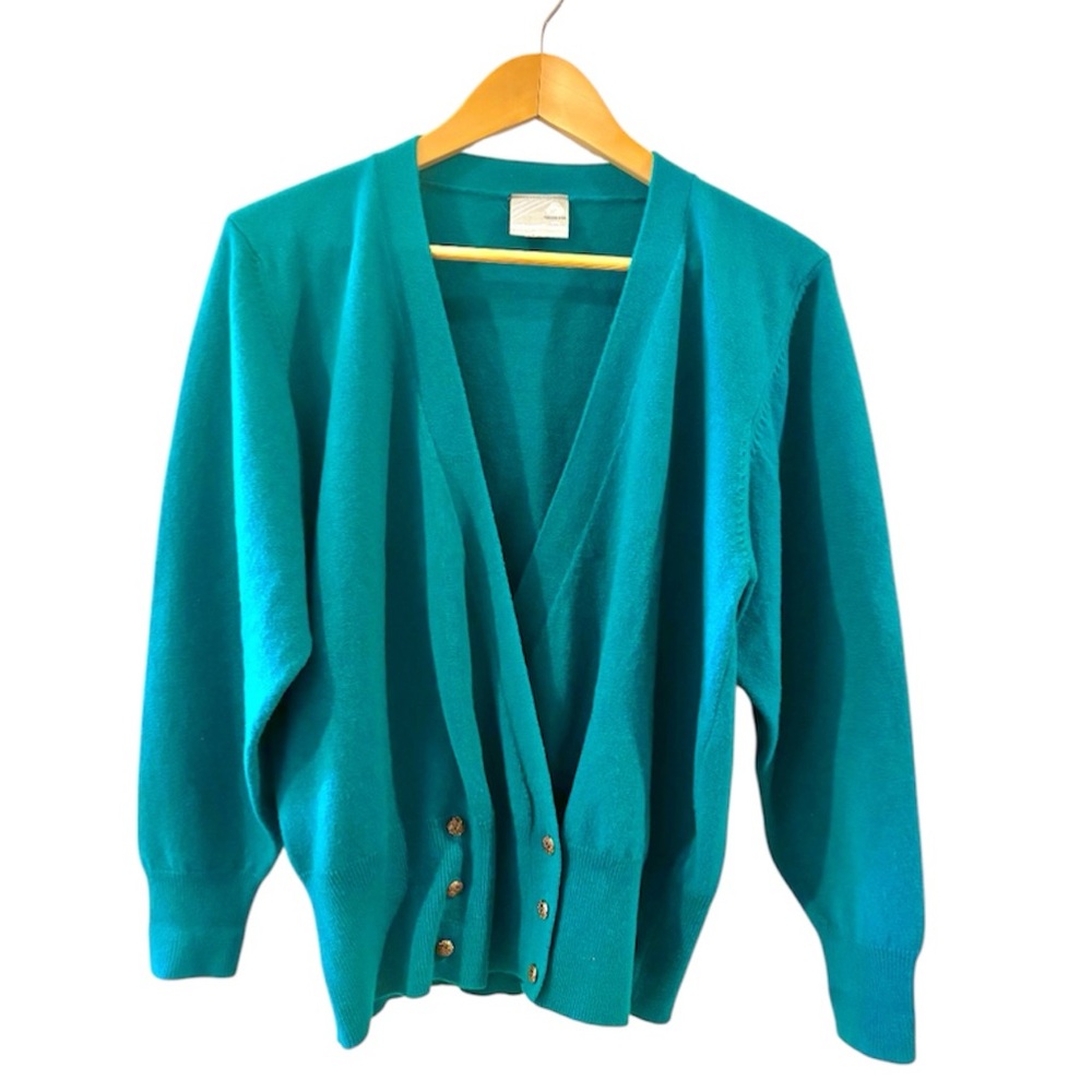 Vintage Lambswool Cardigan 80’s Granny Chic Sz L